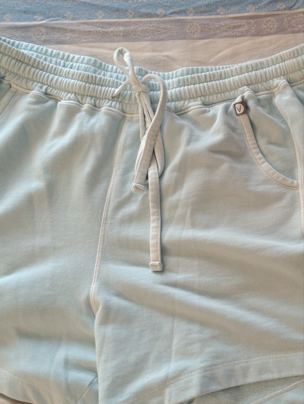 Light Blue Drawstring Sweat Shorts